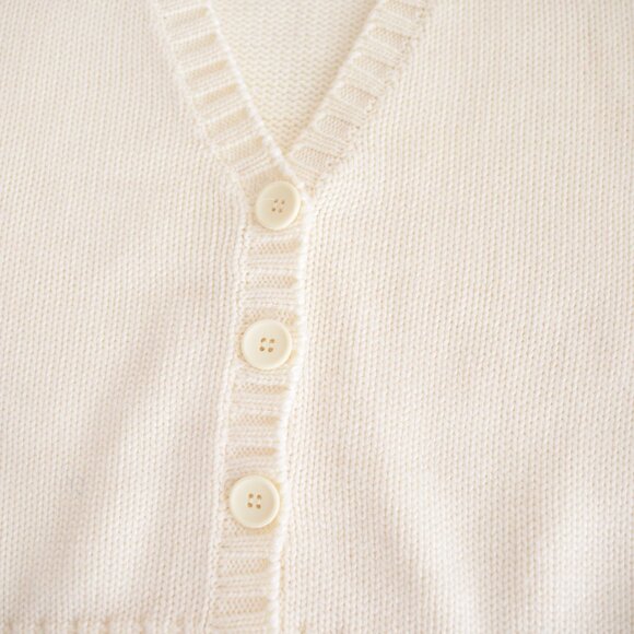 Vintage Lee Wright Cream 16% Wool Knit Button Cropped Cardigan Sweater M - Picture 7 of 10